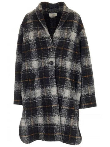 GABRIEL Check Wool Coat Charcoal MA1297 22A012E 02AN - ISABEL MARANT - BALAAN 1