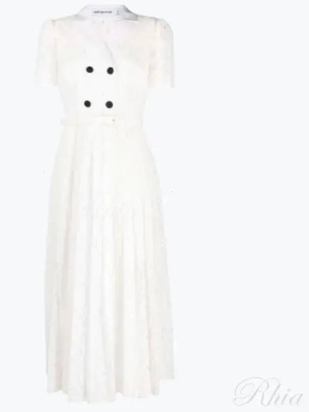 Floral Chiffon Midi Dress PF23 077M White - SELF PORTRAIT - BALAAN 1