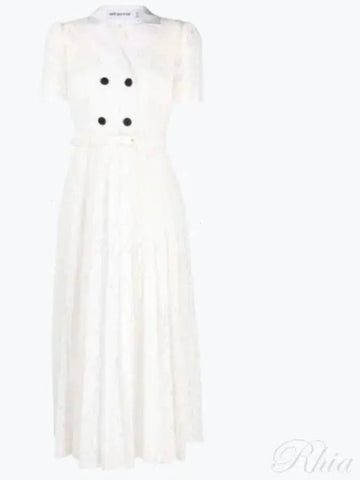 Floral Chiffon Midi Dress PF23 077M White - SELF PORTRAIT - BALAAN 1