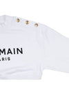 Logo Print Crop Sweatshirt White - BALMAIN - BALAAN 5