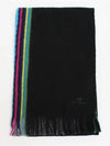 Striped Edge Merino Wool Muffler Black - PAUL SMITH - BALAAN 3