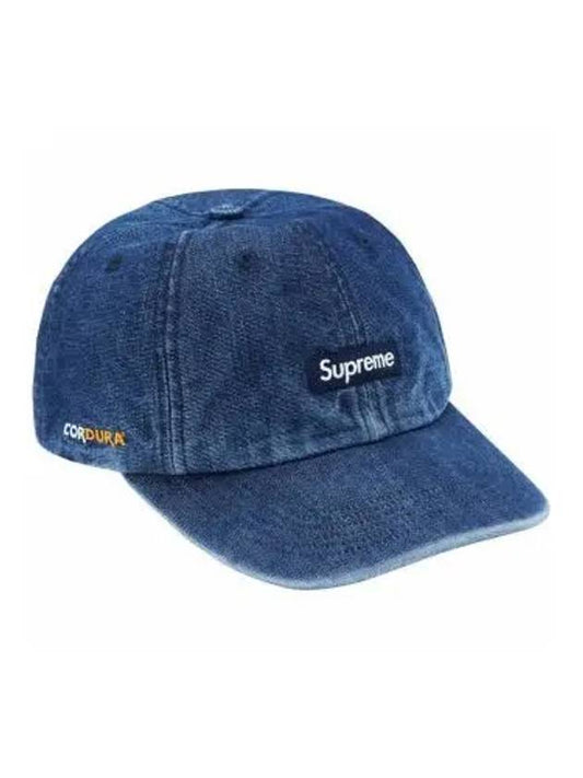 Men s Cordura Denim Small Box 6 Panel Hat Ball Cap Blue SS24H33 - SUPREME - BALAAN 2