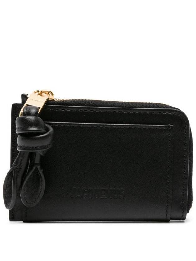 Le Porte Cartes Tourni Leather Card Wallet Black - JACQUEMUS - BALAAN 1