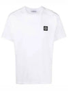 Slimfit Cotton Jersey Short Sleeve T-shirt White - STONE ISLAND - BALAAN 2