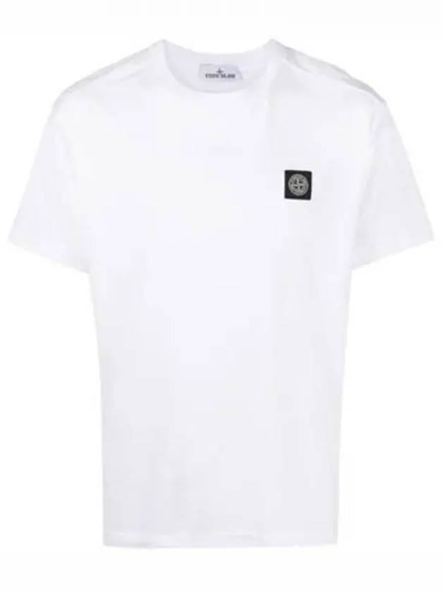 Slimfit Cotton Jersey Short Sleeve T-shirt White - STONE ISLAND - BALAAN 2