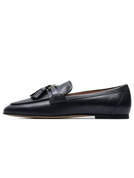 Tassel Embellished Leather Loafers Black - TOD'S - BALAAN 2