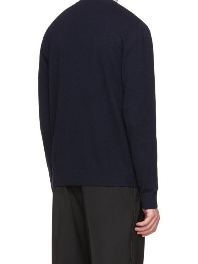 Anchor Heart Cashmere Wool Blend Knit Top Navy - VALENTINO - BALAAN 5