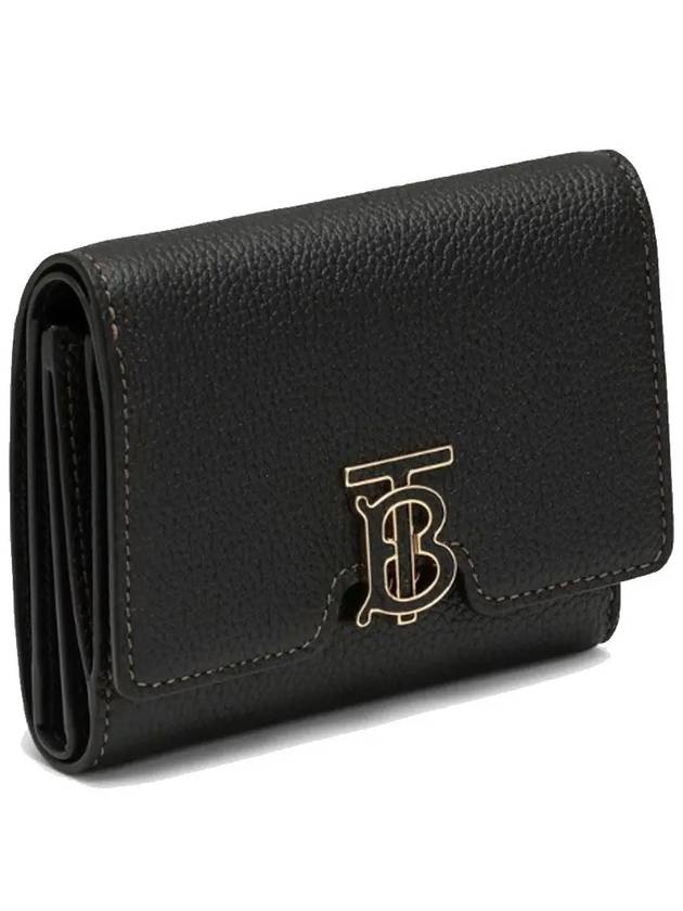 Monogram Motif Grainy Leather Folding Wallet Black - BURBERRY - BALAAN 3