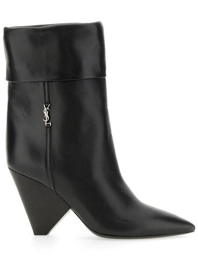 Nikki Ankle Middle Boots Black - SAINT LAURENT - BALAAN 2