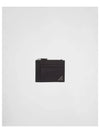 Triangular Logo Saffiano Card Wallet Black - PRADA - BALAAN 2