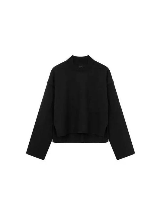 MEN Side Slit Crew Neck Pullover Black 270956 - RICK OWENS - BALAAN 1