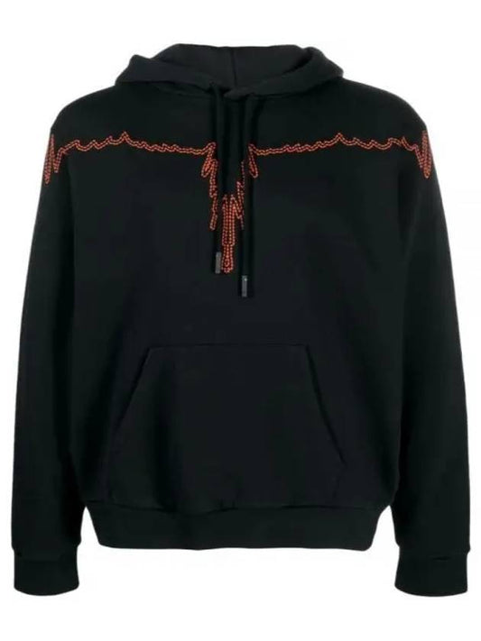 Stitch Wings Regular Hoodie Black - MARCELO BURLON - BALAAN 1