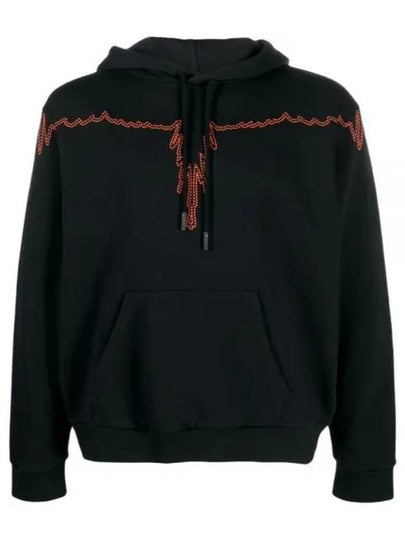 Stitch Wings Regular Hoodie Black - MARCELO BURLON - BALAAN 2