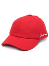 La Caskette Embroidered Logo Cotton Ball Cap Red - JACQUEMUS - BALAAN 2