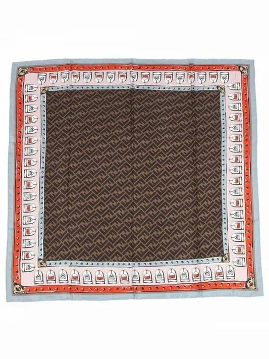 FF Silk Square Scarf Brown - FENDI - BALAAN 2