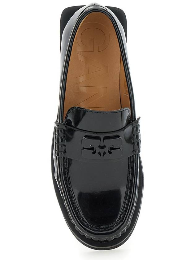 Butterfly Logo Moccasin Loafers Black - GANNI - BALAAN 5