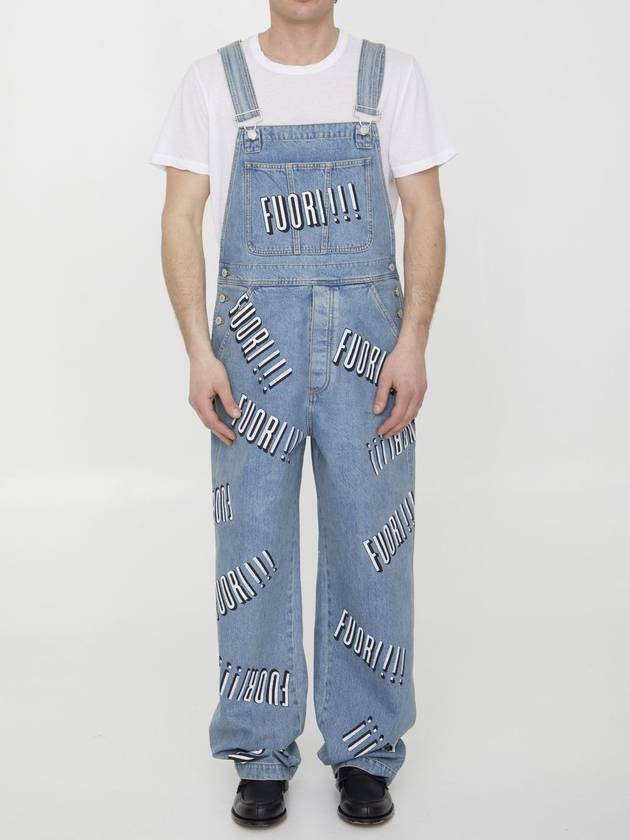 Cotton Dungaree Jeans Blue - GUCCI - BALAAN 1