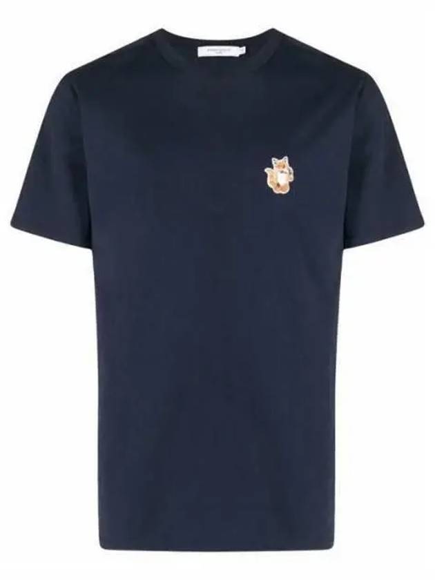 All Right Fox Patch Cotton Short Sleeve T-Shirt Navy - MAISON KITSUNE - BALAAN 2