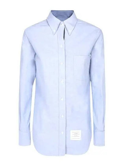 Women's Hidden Three Stripes Oxford Classic Shirt Sky Blue - THOM BROWNE - BALAAN 2