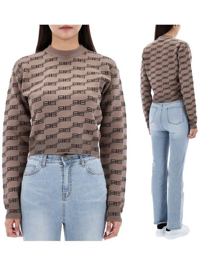 BB Icon Jacquard Knit Top Brown - BALENCIAGA - BALAAN 2