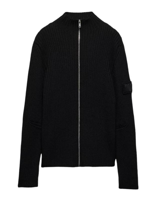 Wool Cardigan Black - PRADA - BALAAN 1