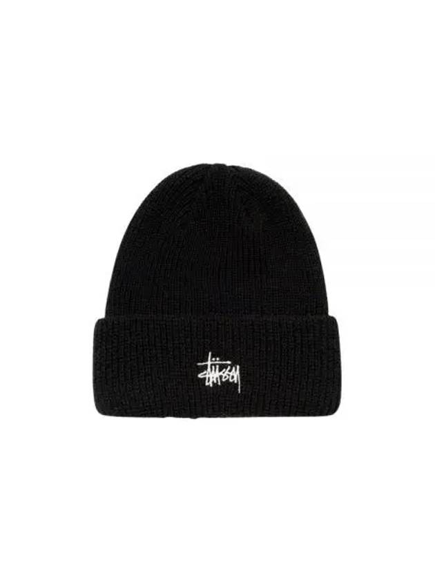 Basic Logo Cuff Beanie Black - STUSSY - BALAAN 2