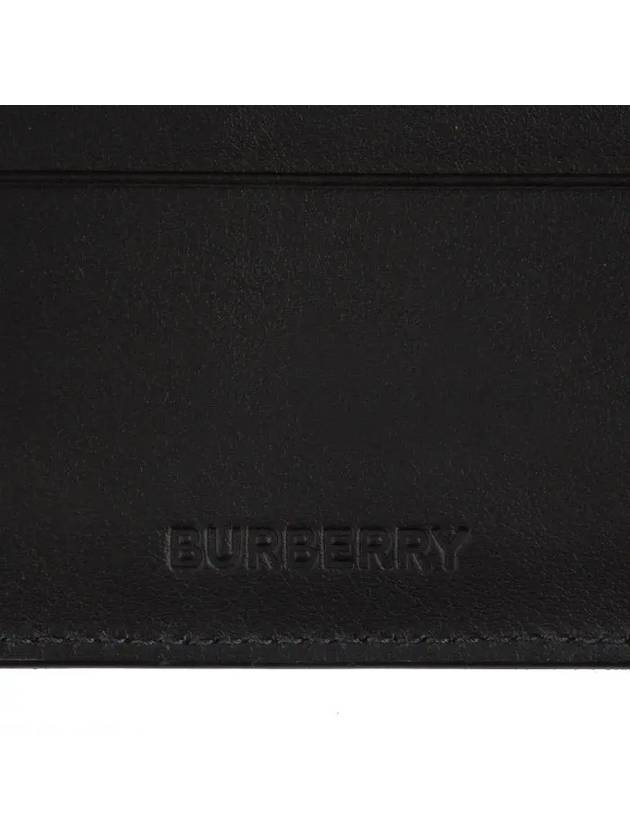 Check And Leather Half Wallet Charcoal - BURBERRY - BALAAN 7