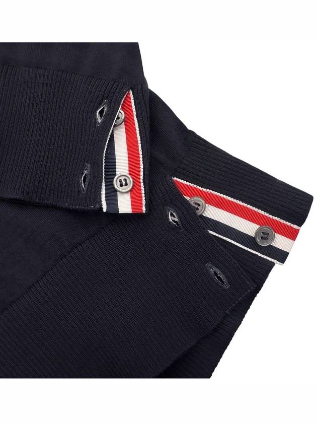 Merino Striped Crew Neck Knit Top Navy - THOM BROWNE - BALAAN 5