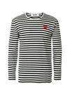 Red Heart Waffen Stripe Long Sleeve T-Shirt P1 T164 1 Black - COMME DES GARCONS PLAY - BALAAN 1