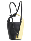 Le Petit Tourni Mini Knotted Leather Bucket Bag Yellow Black - JACQUEMUS - BALAAN 10