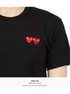 Play Men's Red Double Heart Wappen Short Sleeve T-Shirt P1 T226 1 Black - COMME DES GARCONS - BALAAN 9