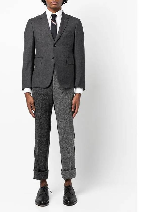 Super 120S Wool Twill Single Breasted Classic Jacket Dark Grey - THOM BROWNE - BALAAN 4