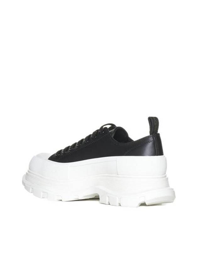 Tread Slick Lace Up Graffiti Logo Low Top Sneakers Black - ALEXANDER MCQUEEN - BALAAN 4