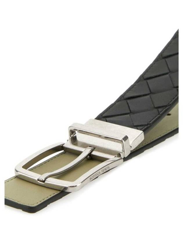 Intrecciato Reversible Leather Belt Dark Green - BOTTEGA VENETA - BALAAN 4