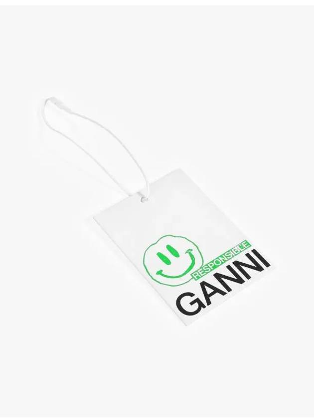 Logo Patch Knit Beanie Green - GANNI - BALAAN 5