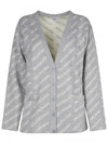 wool over logo pattern cardigan Grey - BALENCIAGA - BALAAN.