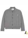 De Coeur Logo Wool Cardigan Heather Grey - AMI - BALAAN 2