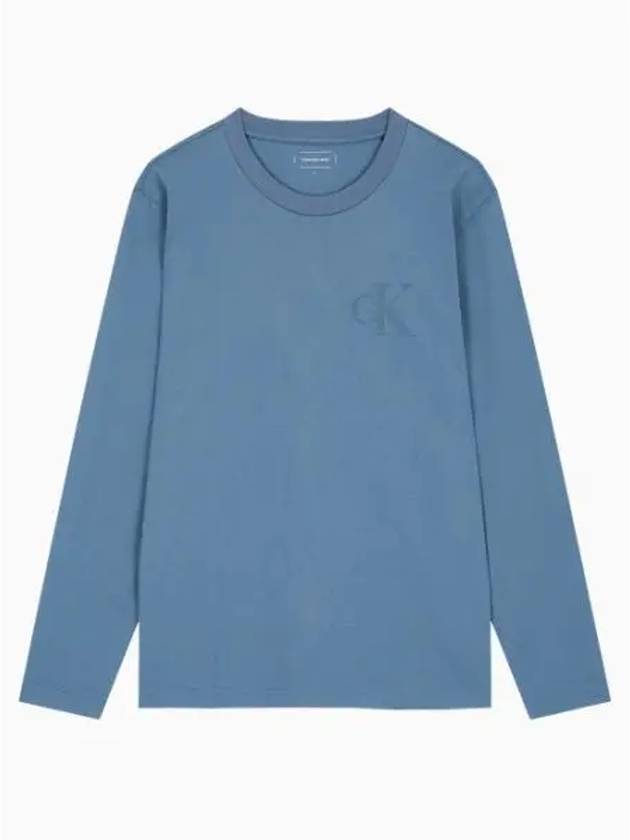 JEANS Men s Regular Fit Graphic Logo Long Sleeve T Shirt Blue J326650CDO - CALVIN KLEIN - BALAAN 2