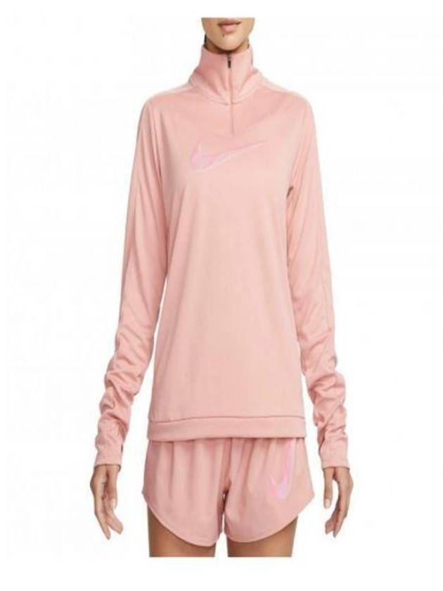 Nike Dri-FIT Swoosh Long Sleeve T-Shirt Pink - NIKE - BALAAN 2