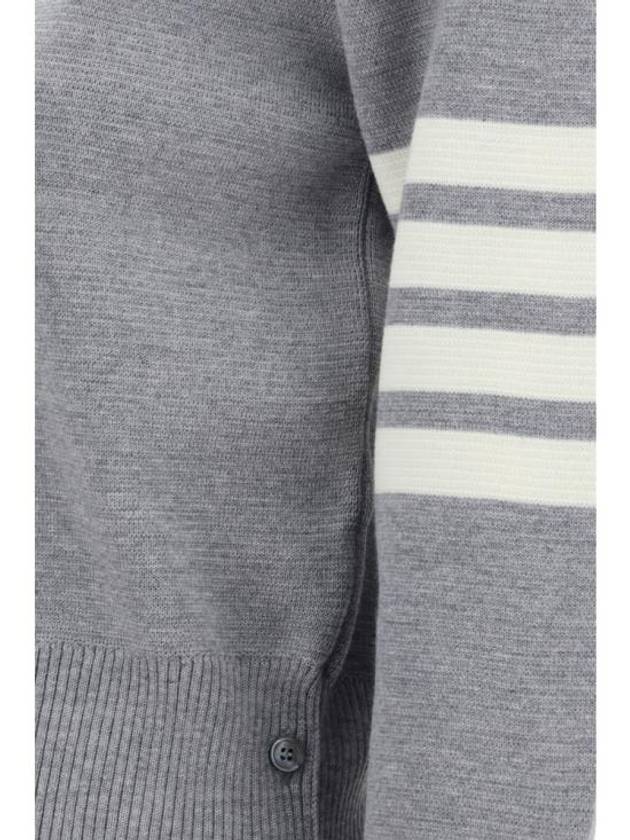 4-Bar Milano Stitch Crew Neck Knit Top Light Grey - THOM BROWNE - BALAAN 2