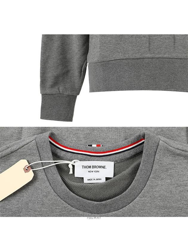 4 Bar Tonal Crew Neck Sweatshirt Grey - THOM BROWNE - BALAAN 5