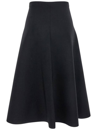 Black Mid-Waist Flared Skirt In Viscose Blend Woman - THEORY - BALAAN 2