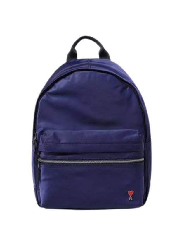 Heart Logo Backpack Navy - AMI - BALAAN 3