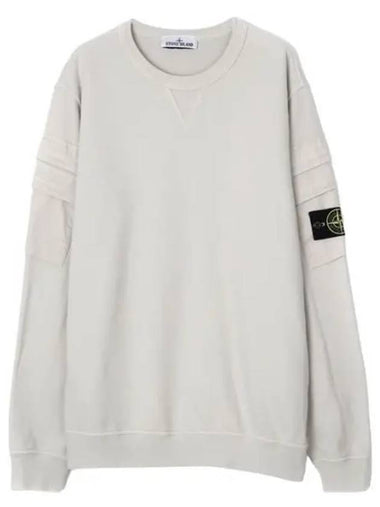 Brushed cotton fleece double pocket crew neck sweatshirt regular fit - STONE ISLAND - BALAAN 1