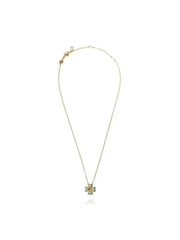 Idyllia Pendant Clover Necklace Green Gold - SWAROVSKI - BALAAN 3