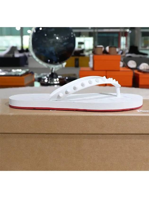 Loubi Spike Rubber Flip Flops White - CHRISTIAN LOUBOUTIN - BALAAN 3