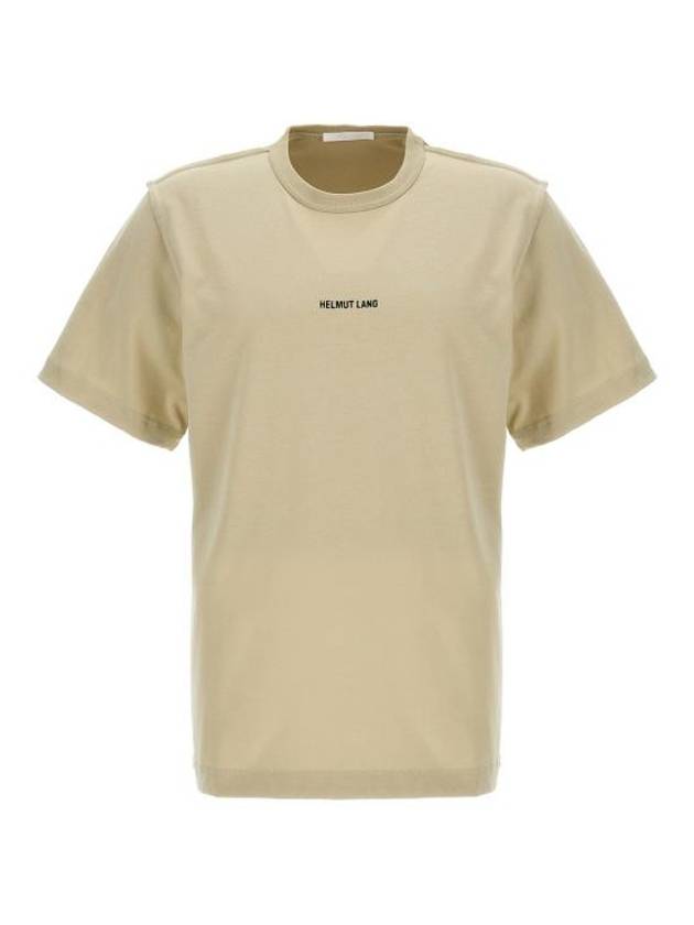 Inside Out Logo Short Sleeve T-Shirt Beige - HELMUT LANG - BALAAN 2