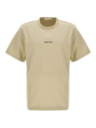 Inside Out Logo Short Sleeve T-Shirt Beige - HELMUT LANG - BALAAN 2