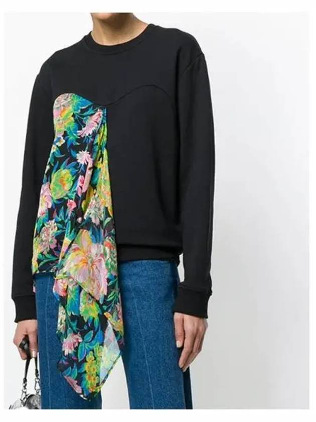 Flora Scarf Detail Sweatshirt Black - MSGM - BALAAN 2