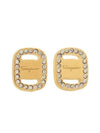 Vara Plate Crystal Earrings Gold - SALVATORE FERRAGAMO - BALAAN 1